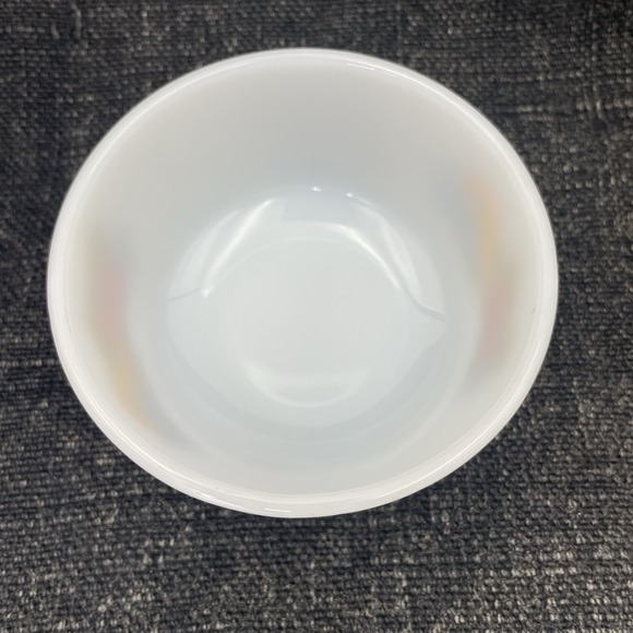 Vintage Anchor Hocking Fire King 6oz White Custard Cup Bounty Fruit Pattern #434 - Picture 5 of 10